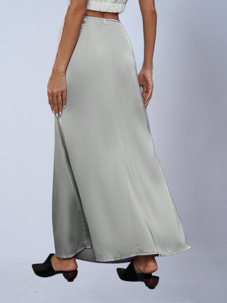 Women's Satin Elegant Lace-up Long Dress