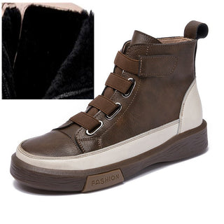 Martin Boots Women Autumn And Winter British Style Plus Velvet Single Boots