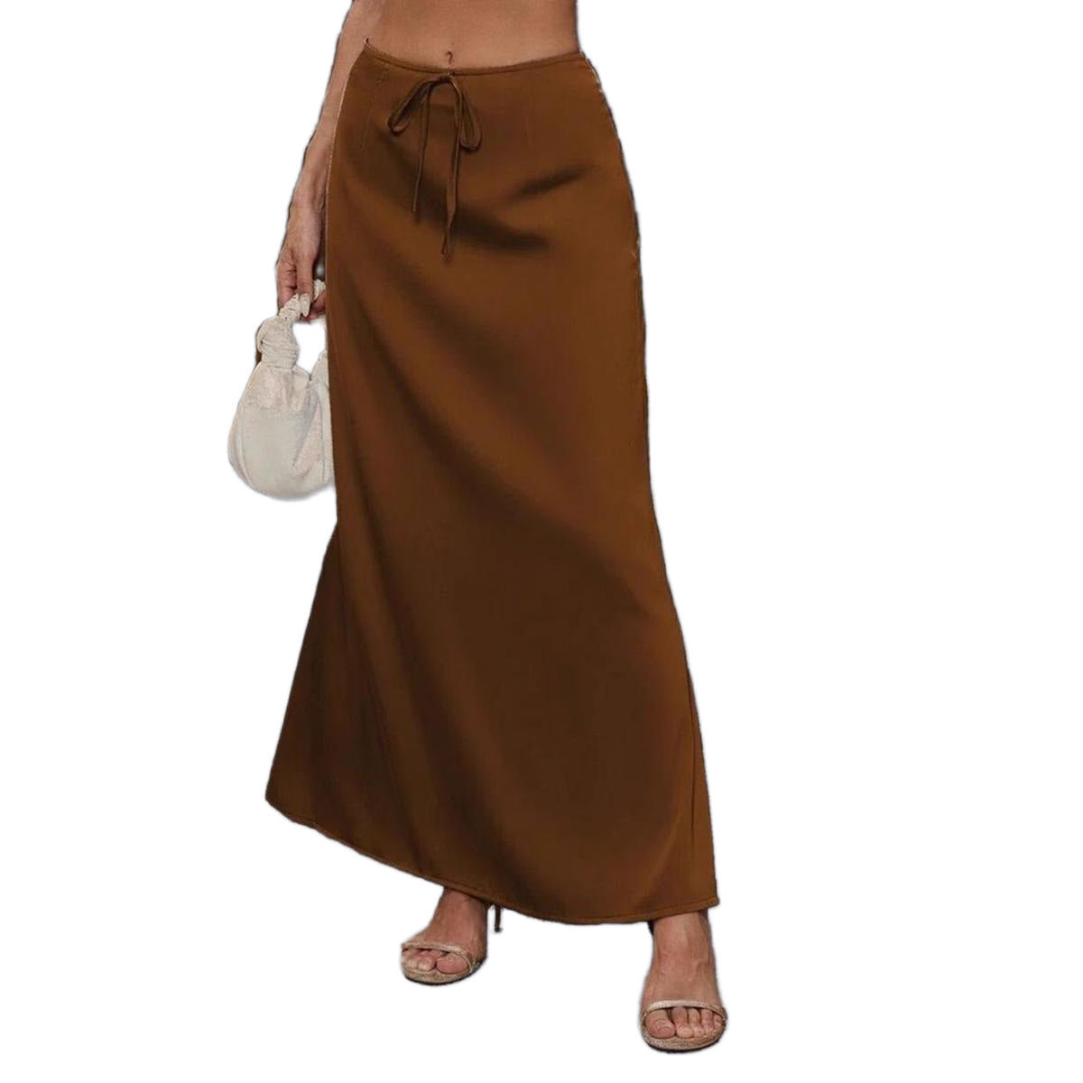 Women's Satin Elegant Lace-up Long Dress