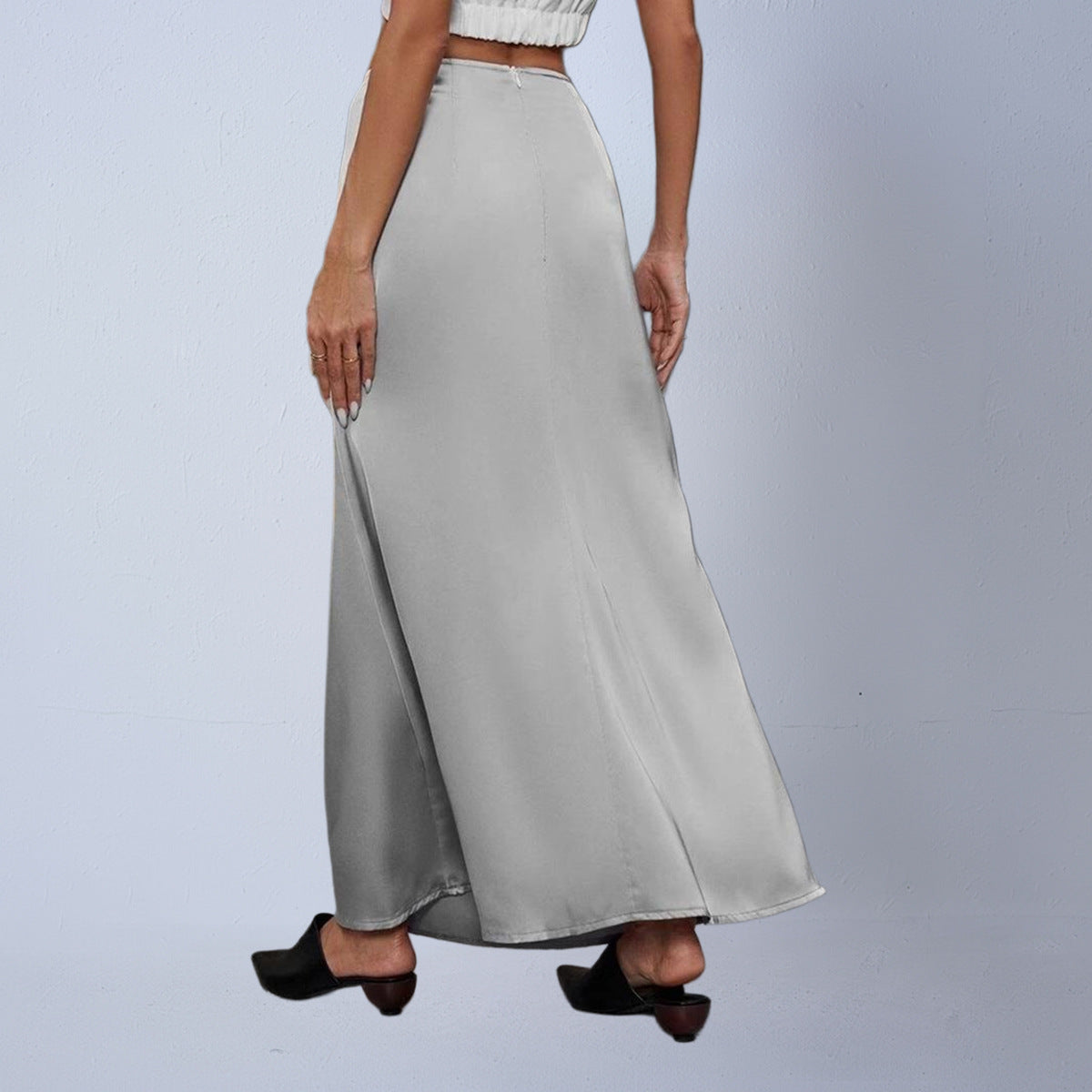 Women's Satin Elegant Lace-up Long Dress