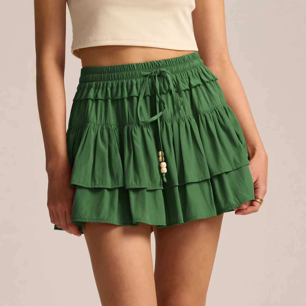 New High-waisted Liner Shorts With A Drawstring Skirt-trousers Design