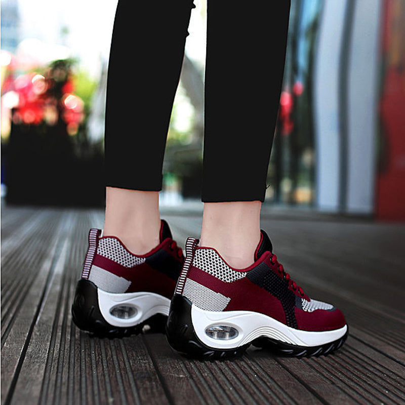 Mesh Slip On Air Cushion Shoes Women Comfortable Breathable Increased Sneakers