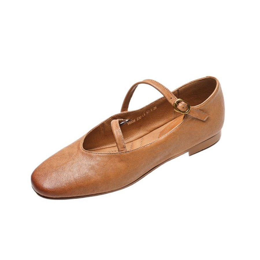 Flat Versatile Non-slip Vintage Mary Jane For Women's Single-layer Shoes