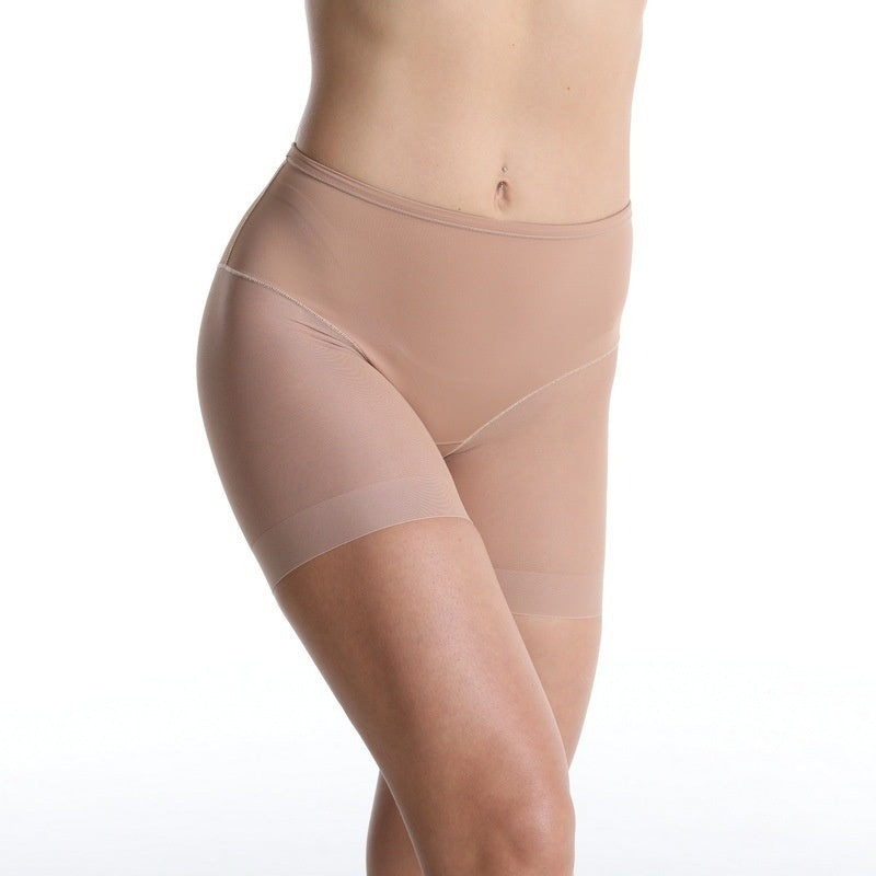 Sheer Mesh Tummy-control Panties Made Of Pure Cotton