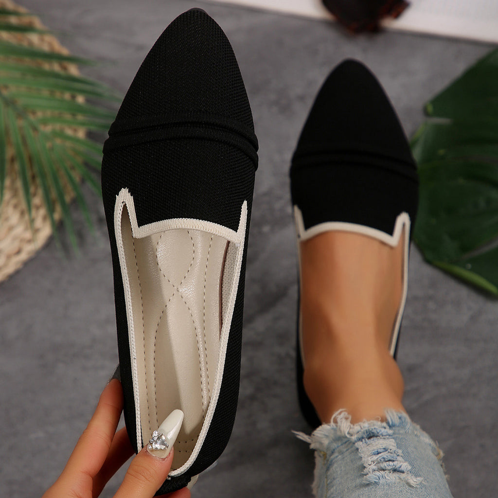 Large Size Flats Female Pointed-toe Fashion Leisure Slip On Pumps