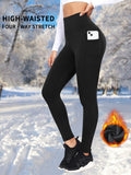 Autumn And Winter Warm Pocket Plus Velvet Yoga Pants