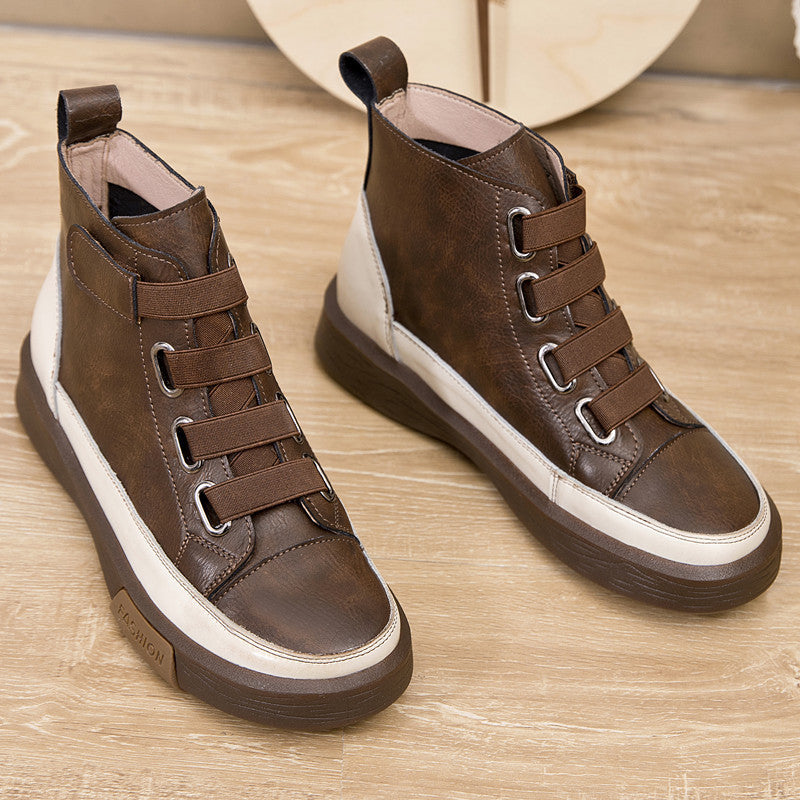 Martin Boots Women Autumn And Winter British Style Plus Velvet Single Boots