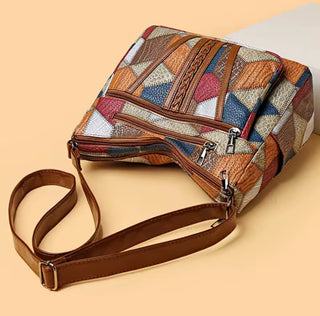 Women's Elegant Vintage Multi Pockets Crossbody Bags Retro Design With Leather Strap