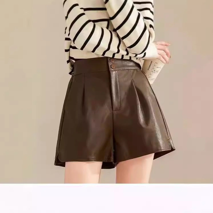 New Autumnwinter High-waiste Figure-flattering A-line Wide-leg Pants For Outerwear