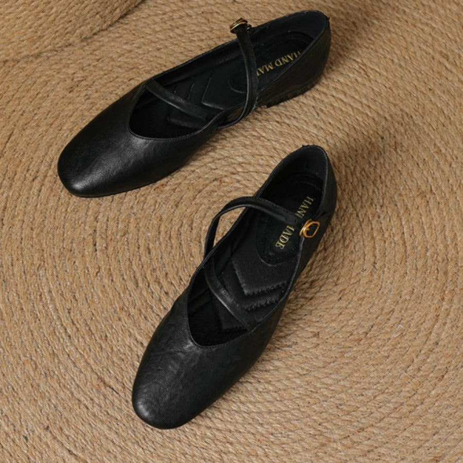 Flat Versatile Non-slip Vintage Mary Jane For Women's Single-layer Shoes