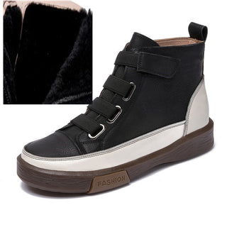 Martin Boots Women Autumn And Winter British Style Plus Velvet Single Boots