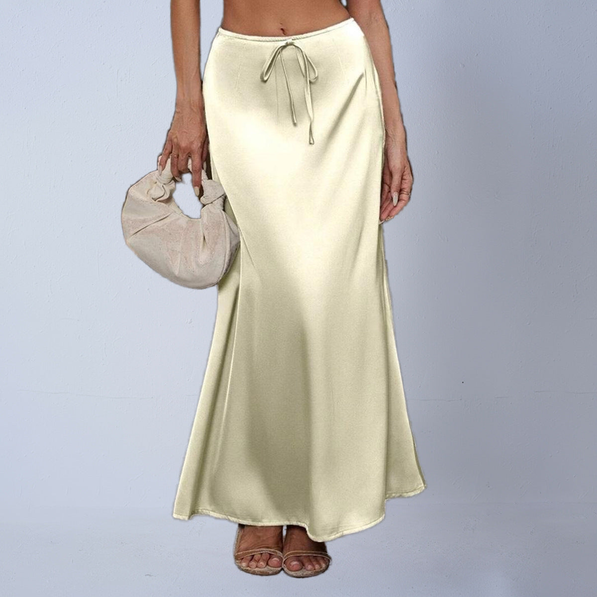 Women's Satin Elegant Lace-up Long Dress