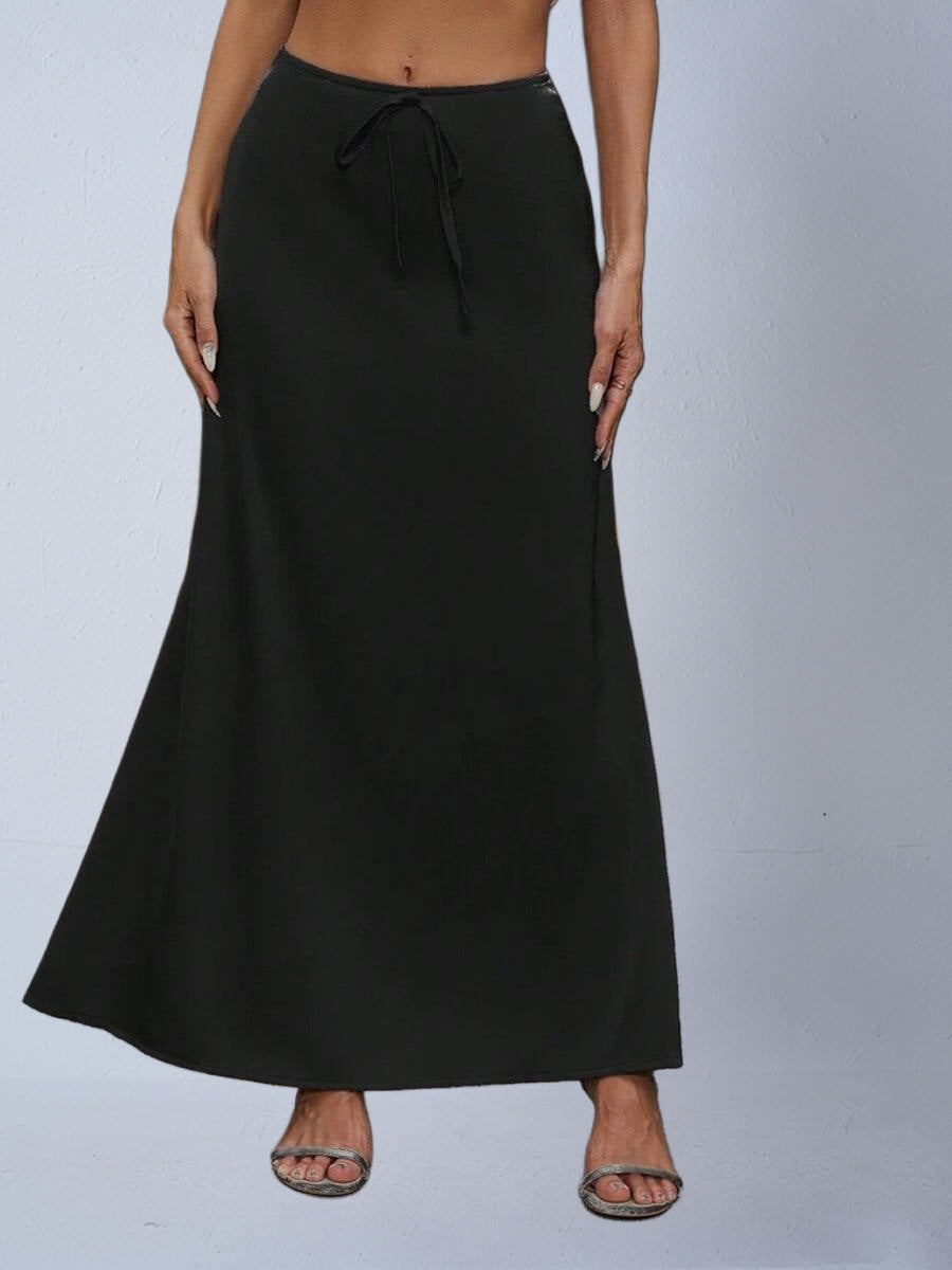 Women's Satin Elegant Lace-up Long Dress